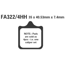 Brake Pads Epfa Aprilia RSV1000 01- 2CP 4PZ - EPFA322/4HH