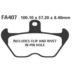 Brake Pads Epfa Bmw K-R Seriesfr. 1100/1200 90-02 W/Clip - EPFA407HH