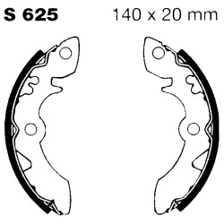 Brake Shoe S625 for SUZUKI Quad: LT Quadrunner 230 85-86 and other model Ganasce Freno EBC