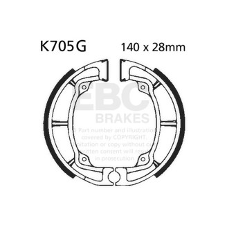 Brake Shoe K705G for KAWASAKI KLF 200 88-97 and other model Ganasce Freno EBC