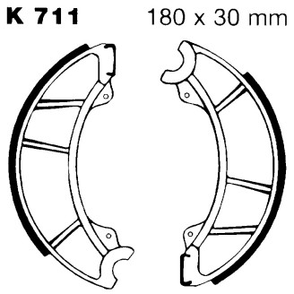 Brake Shoe K711 for KAWASAKI : Z LTD 250 83-83 S1 250 75-75 Z 250 81-83 Z 250 81-83 Z 250 80-83 Ganasce Freno EBC