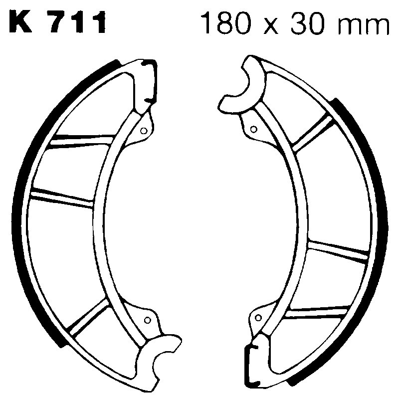 Brake Shoe K711 for KAWASAKI : Z LTD 250 83-83 S1 250 75-75 Z 250 81-83 Z 250 81-83 Z 250 80-83 Ganasce Freno EBC
