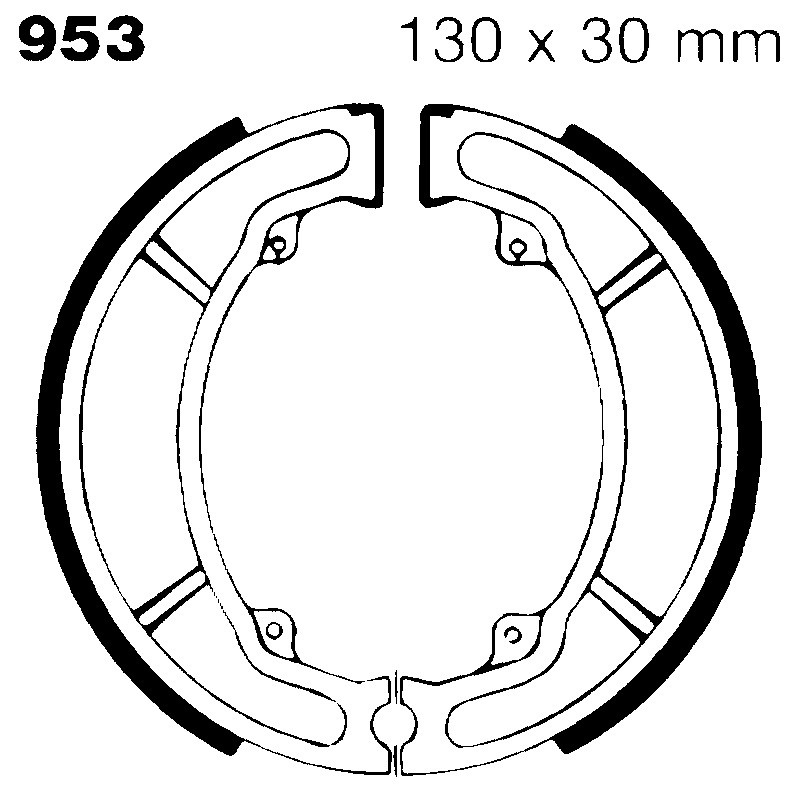 Brake Shoe Cagiva ELEFANT125 87 Rear for CAGIVA Elefant RE 87 Ganasce Freno EBC