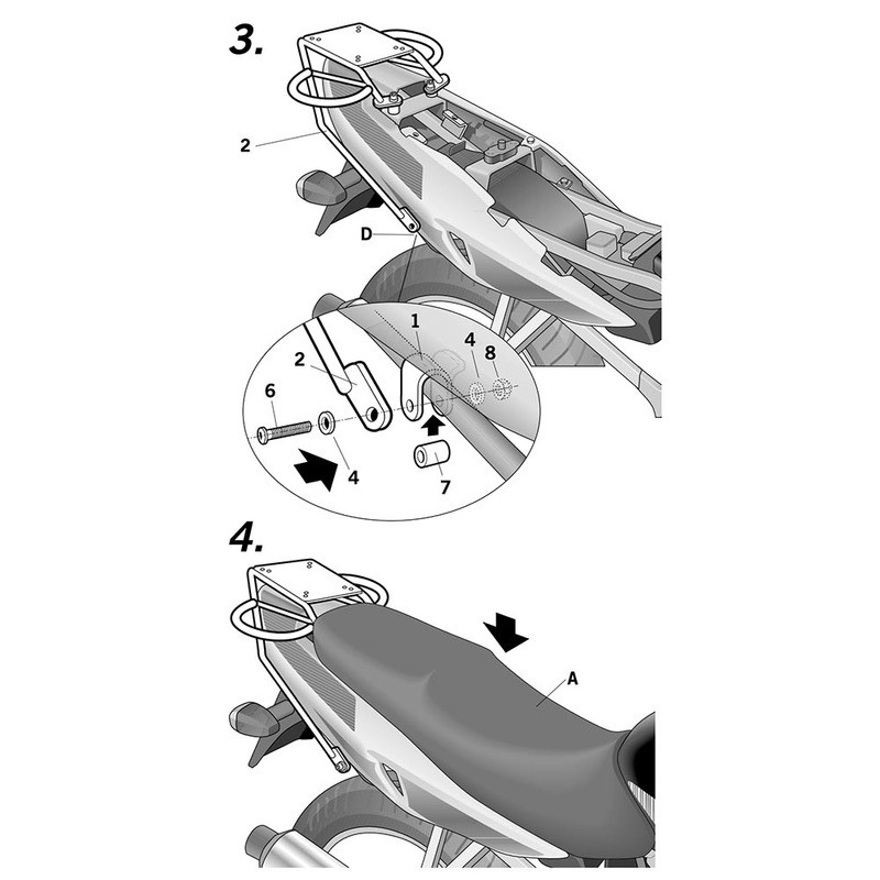 Top Case Fitting for SUZUKI GS 500 01-11 and other model Top Case and Bag Mounts SHAD