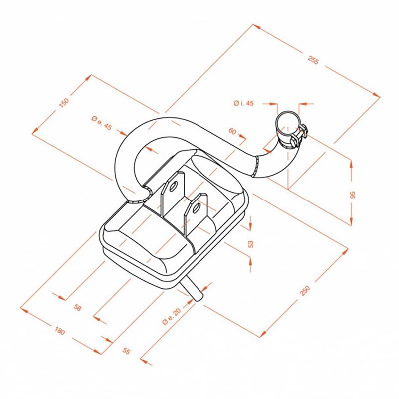 Marmitta Sitopiaggio Vespa P 200 E per PIAGGIO Vespa P 200 E nd Auspuffanlagen SITO
