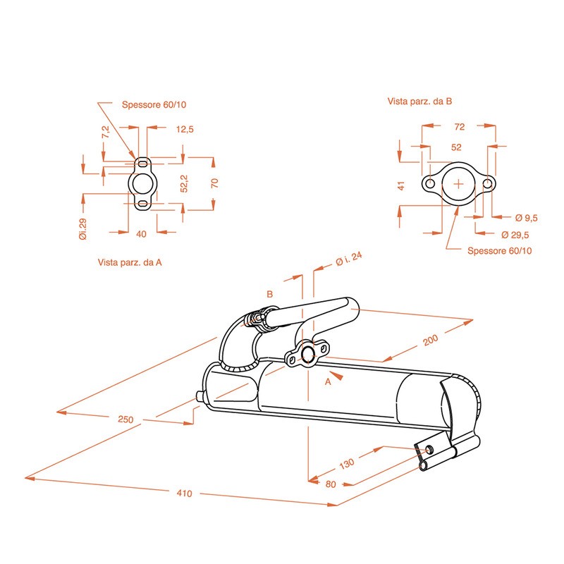 Marmitta Sito Piaggiovespa ET3 125 Mod. 50/90 per PIAGGIO Vespa ET3 125 Mod. 50/ 90 Sistemas de escape SITO