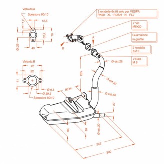 Marmitta Sitopluspiaggio Vespa Pk 50 per PIAGGIO Vespa PK 50 nd Auspuffanlagen SITO