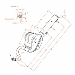 Marmitta Sitoplushonda Pk 50 90-97 Con Flangia per HONDA PK 50 90-97 Sistemas de escape SITO