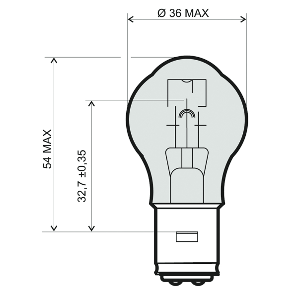 RMS lamp 12V 4540W BA20D - White Light bulbs RMS