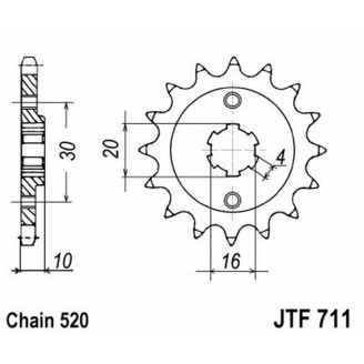 Front Sprocket Jt 711 z14 - JTF711.14