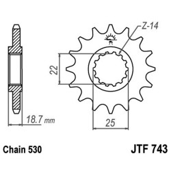 Front Sprocket Jt 743 z14 - JTF743.14