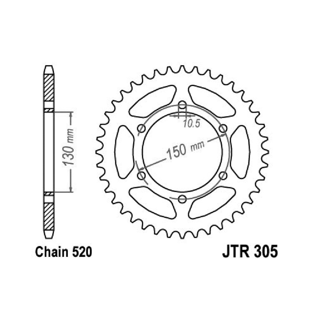 Rear Sprocket Jt 302 z46 - JTR305.46