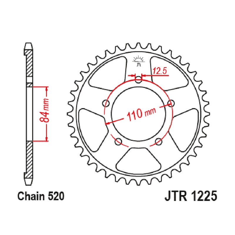 Corona Jt 1225 z41 per HONDA CB 500 X 19-21 e altri modelli Corone JT