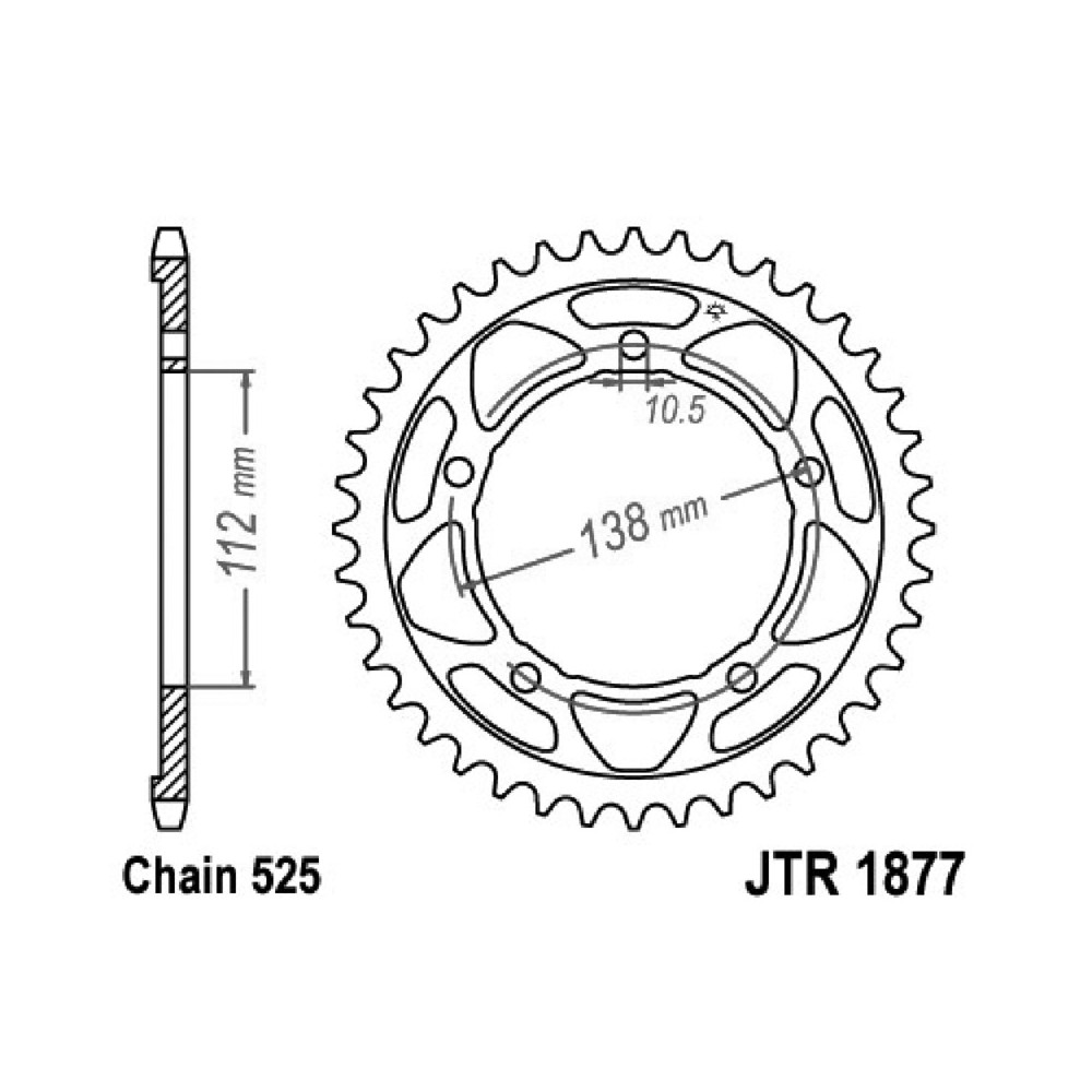 Rear Sprocket Jt 1877 z45 - JTR1877.45