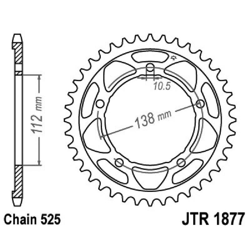 Corona Jt 1877 z45 per YAMAHA MT-09 21-22 e altri modelli Couronnes JT