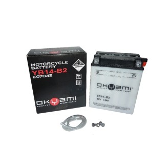 Okyami Battery YB14-B2W/Acid for HONDA XRV Africa Twin 650/7 50 nd and other model Lead-Acid Batteries OKYAMI