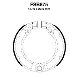 Ferodo Brake Shoes FSB875A for PIAGGIO : Vespa 150 51-62 Vespa 125 51-62 Ganasce Freno Ferodo