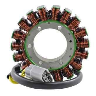 Statoren | Der Stator ist der Teil der Lichtmaschine, der den Strom erzeugt, um die Batterie zu laden und die elektrische Anlage von Motorrad oder Roller zu versorgen. Ist er defekt oder sind die Spulen durchgebrannt, lädt die Batterie nicht mehr, es können Warnleuchten aufleuchten oder Verbraucher ohne Strom bleiben.In dieser Kategorie finden Sie Statoren von Magneti Marelli, Electrosport, Tourmax, RMS, RM Stator, Okyami, Rms Classic und WAI für Roller wie Sym Symphony, Vespa PK und Ape, sowie für Motorräder wie Suzuki DR und GSX-R, Yamaha YZF-R1 und YZ 250 F, Honda CTX700 und VT Shadow, Triumph Street Triple. Wählen Sie das passende Teil nach Modell und Baujahr des Fahrzeugs oder nach der Originalnummer auf dem zu ersetzenden Teil.