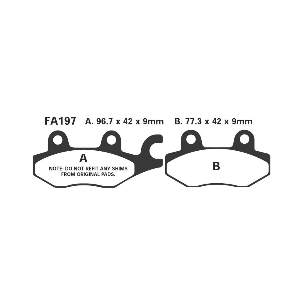 Brake Pads Hh Kawasaki NINJA300 13- Front E Rear - FA197HH
