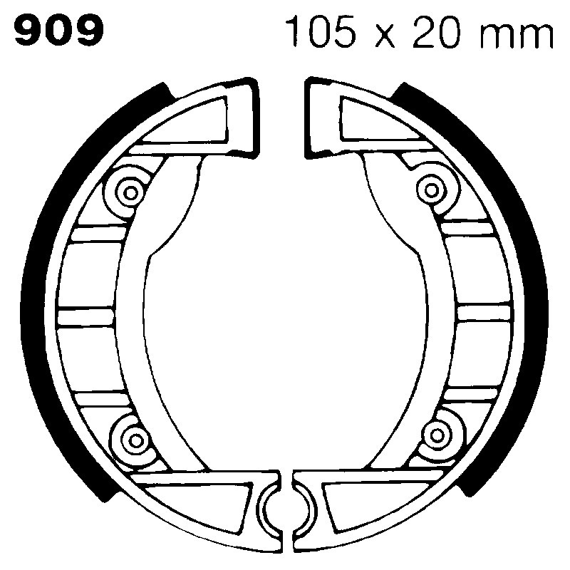 Brake Shoe Si-Bravo-Grillofront for PIAGGIO Ciao 71-05 and other model Ganasce Freno EBC
