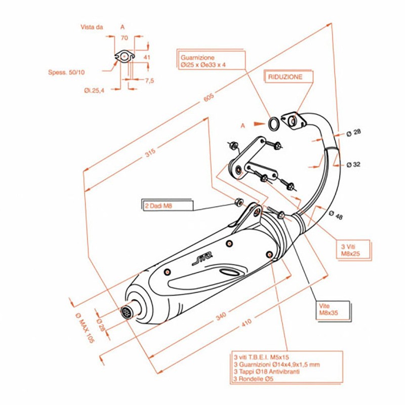 Exhaust Sitoyamaha Bw\'\'S 50 Ng 02-06 for YAMAHA Bw\'s 50 NG 02-06 and other model Exhausts SITO
