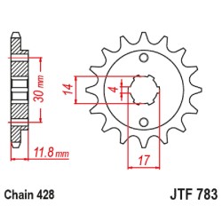 Front Sprocket Jt 783 z14 for BENELLI BN 125 17- and other model Sprockets JT