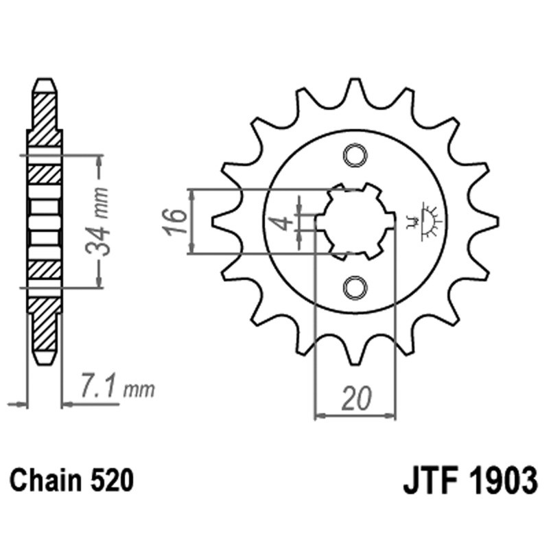Front Sprocket Jt 1903 z14 for KTM Duke 125 11- Sprockets JT