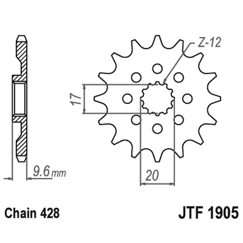 Front Sprocket Jt 1905 z13 Pignoni JT