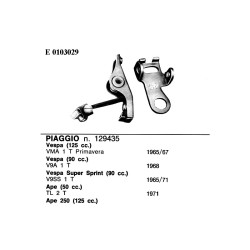 Contatti Vespa 90/Ss 150SUPER180SS Ape 50/125/250 per PIAGGIO Ape 50 69-80 e altri modelli