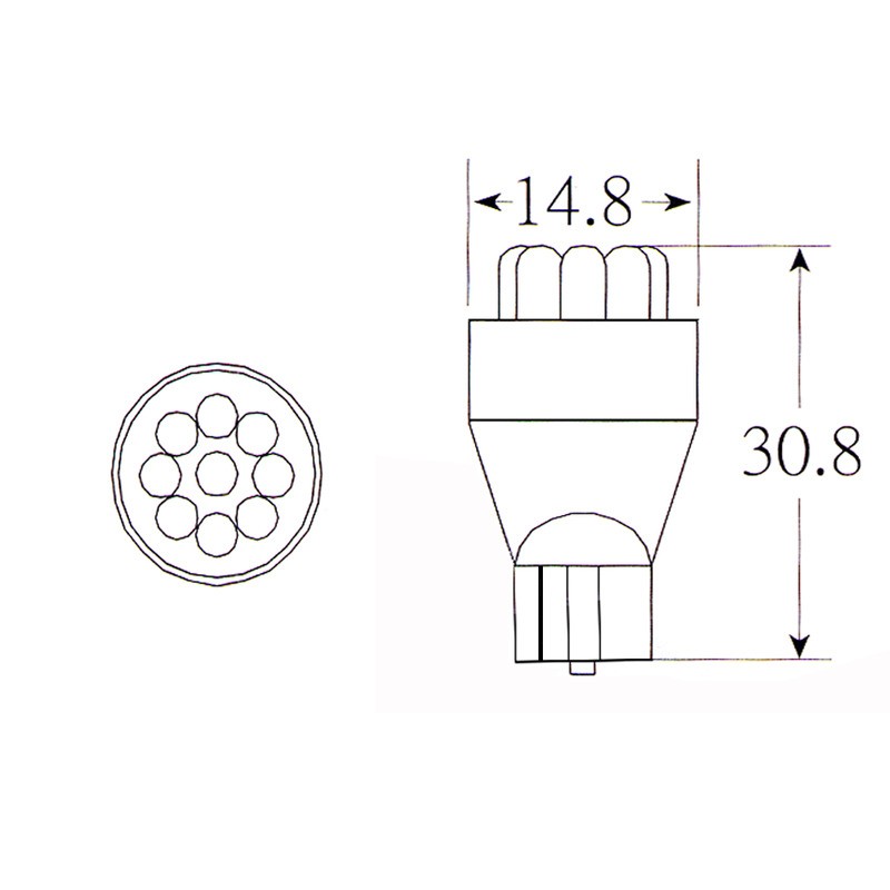 Blister 2 Led Bulb 12V T15 Light bulbs OKYAMI