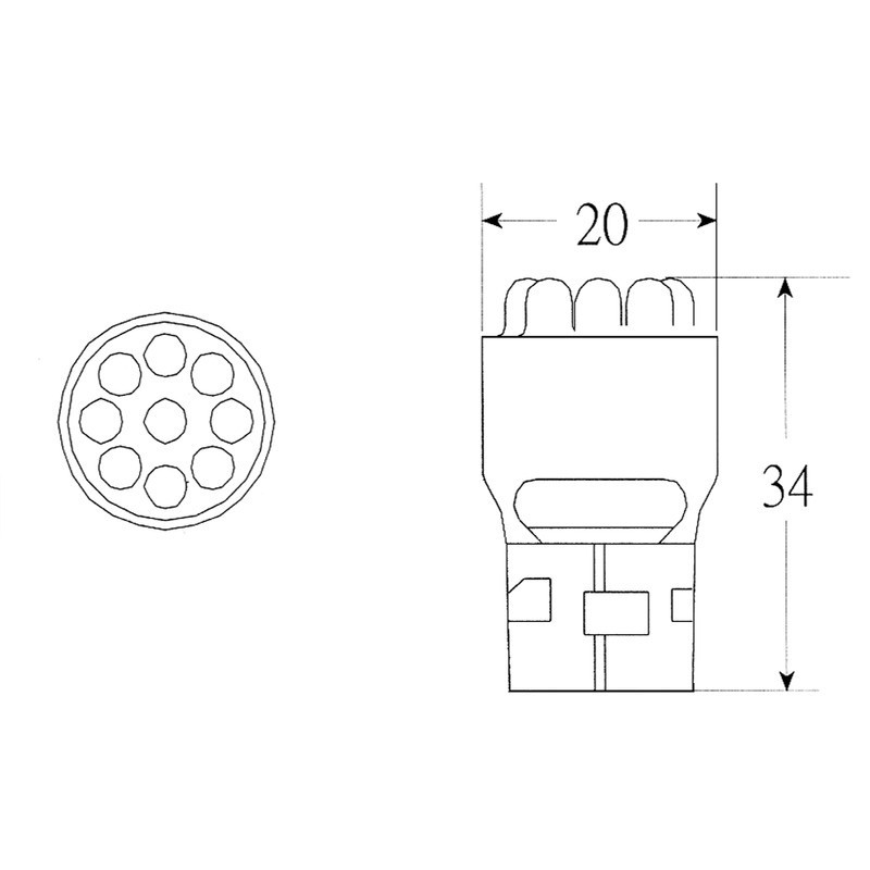 Blister 2 Lamp.Led 12V T20GIALLA Lampadine OKYAMI