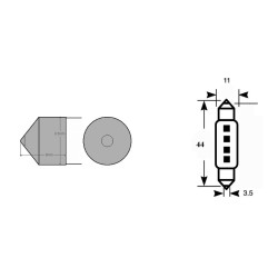 Blister 2 Lamp.Led 12V SV8,510X44 Bianca Lampadine OKYAMI
