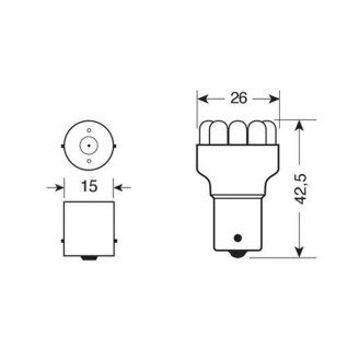 Blister 2 Led Bulb 12V BA15S Light bulbs OKYAMI