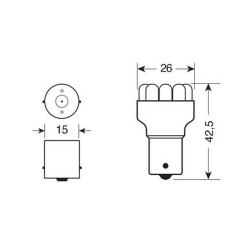 Blister 2 Led Bulb 12V BA15S Light bulbs OKYAMI