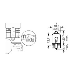 Scatola 10PZ Lamp.12V 10WW2.1X9.5D Alogena Blu