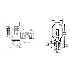 Scatola 10PZ Lamp.12V 18W T15BIANCA Lampadine OKYAMI