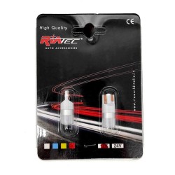 Blister 2 Lamp.Led T10 12VW2,1X9,5d Rossa Lampadine RIATEC