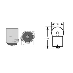 Scatola 10PZ Lamp.12V 10WBAU15S Arancio Poli Disassati -