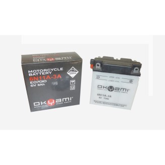 Okyami Battery 6N11A-3AW/Acid for GILERA GR1 125 76-82 and other model Lead-Acid Batteries OKYAMI