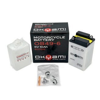 Okyami Battery B49-6W/Acid for BMW R 25/2 2 50 nd and other model Lead-Acid Batteries OKYAMI