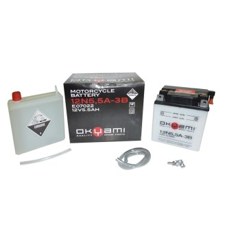 Batteria Okyami O12N5,5A-3B per YAMAHA RD 350 73-75 Batterie al Piombo OKYAMI