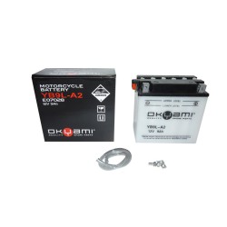 Okyami Battery YB9L-A2W/Acid for YAMAHA RD 200 74-76 and other model Lead-Acid Batteries OKYAMI