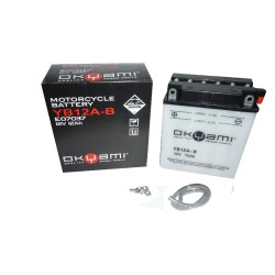 Okyami Battery YB12A-Bw/Acid for HONDA CB S nd and other model Lead-Acid Batteries OKYAMI