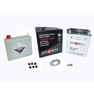 Okyami Battery YB14-A2W/Acid for HONDA XL R 600 85-87 and other model Lead-Acid Batteries OKYAMI